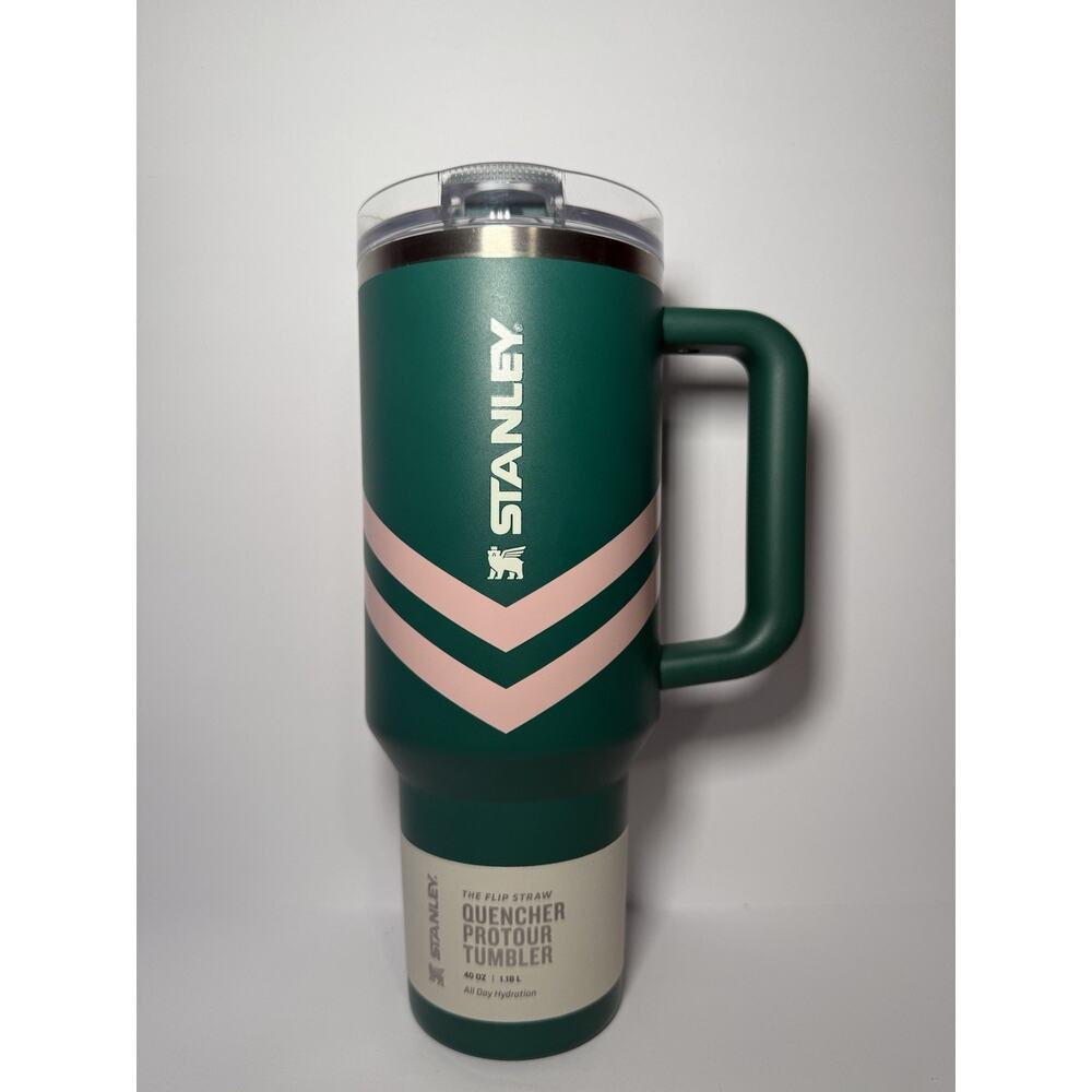 Stanley Oasis Summer EMERALD CHEVRON 40oz Protour Quencher Tumbler BNWT